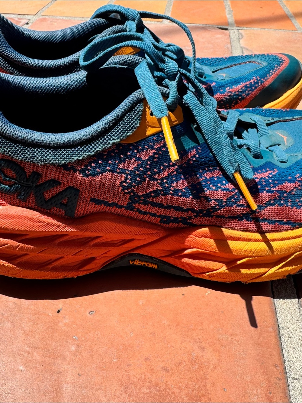 Hoka Speedgoat 5 Trail-Running Shoes - Women's BLUE CORAL/CAMELLIA  Size 7 Wide